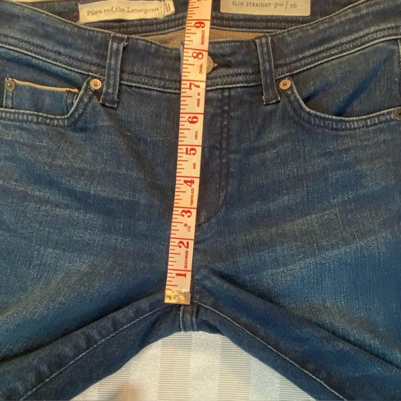 Pilcro and the Letterpress Slim Straight Jeans Stretch Blue Denim Sz 26 - Picture 9 of 16